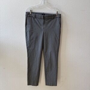 J Crew Ruby Full Length Dress Pants Womens 12 Gray Mid Rise Straight Career Chic